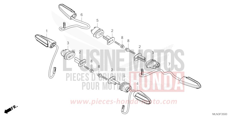 CLIGNOTANT de Africa Twin Méca MAT BALLISTIC BLACK METALLIC (NHA86) de 2024
